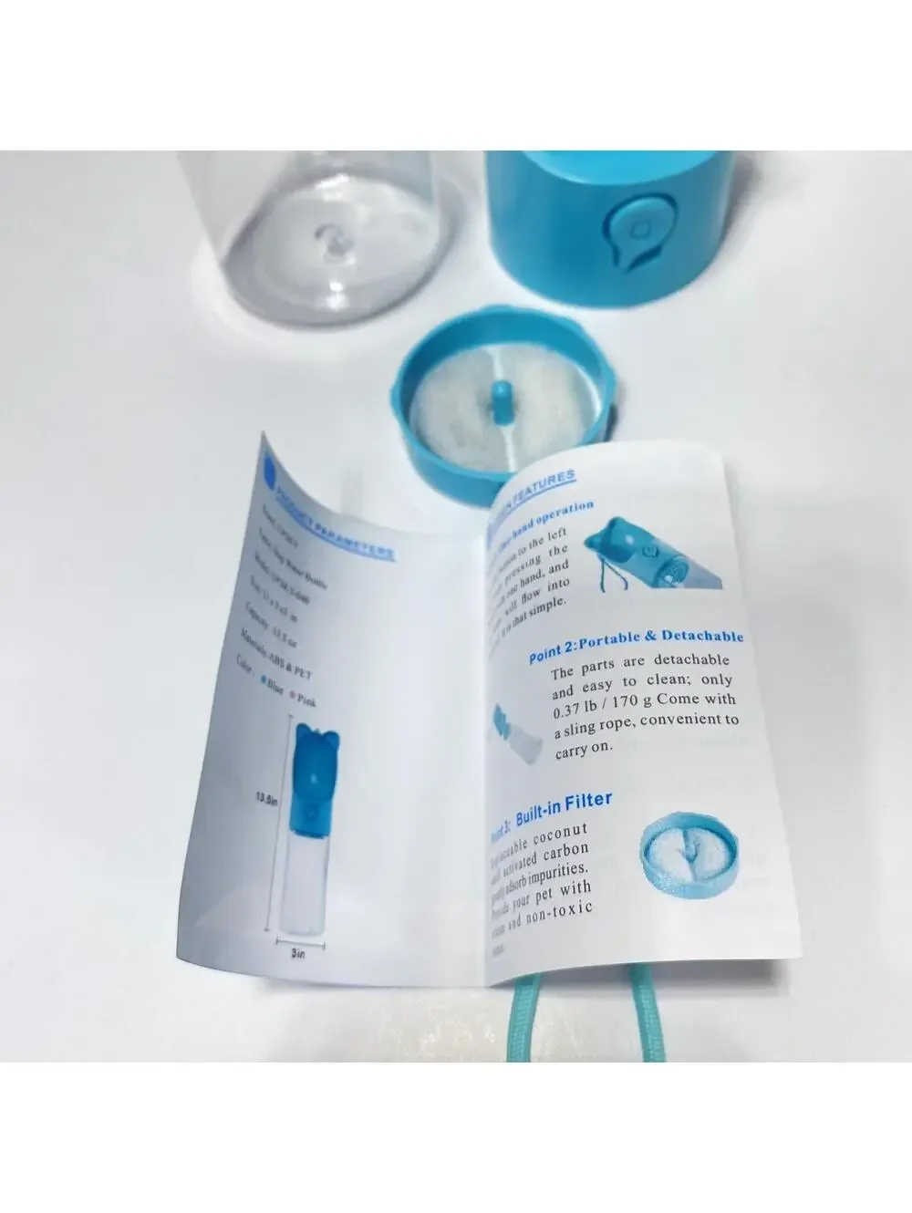 Portable Dog Water Bottle for Travel, Walks & Hikes – Leakproof Water Dispenser